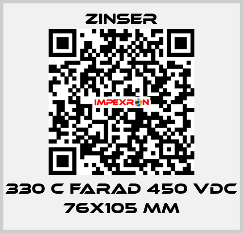 330 C FARAD 450 VDC 76X105 MM Zinser