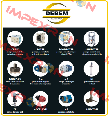 AIR-OPERATED DIAPHRAGM PUMP JP-800.50 1/2 "PP STANDARD: II 3/3 GO C LIB T135 ° C (EX ZONE 2)  Debem