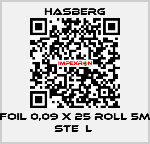 FOIL 0,09 X 25 ROLL 5M STEЕL  Hasberg.
