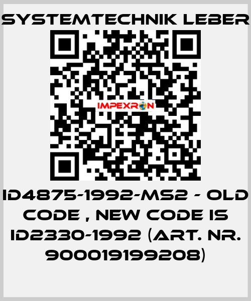 ID4875-1992-MS2 - old code , new code is ID2330-1992 (art. nr. 900019199208) Systemtechnik LEBER