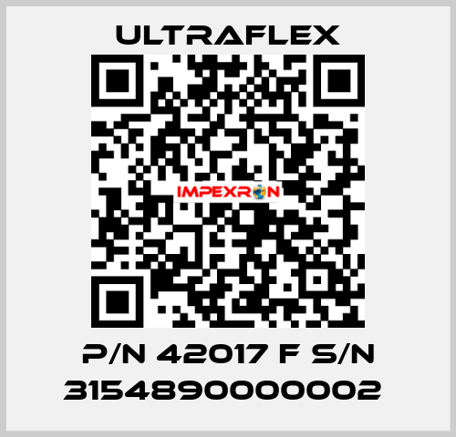 P/N 42017 F S/N 3154890000002  Ultraflex