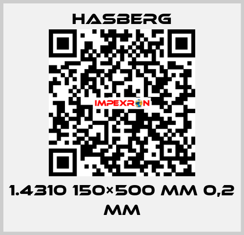 1.4310 150×500 mm 0,2 mm Hasberg