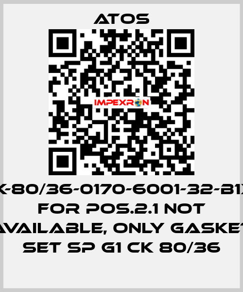 CK-80/36-0170-6001-32-B1X1 for Pos.2.1 not available, only gasket set SP G1 CK 80/36 Atos