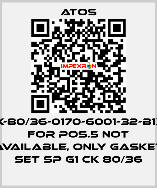CK-80/36-0170-6001-32-B1X1 for Pos.5 not available, only gasket set SP G1 CK 80/36 Atos