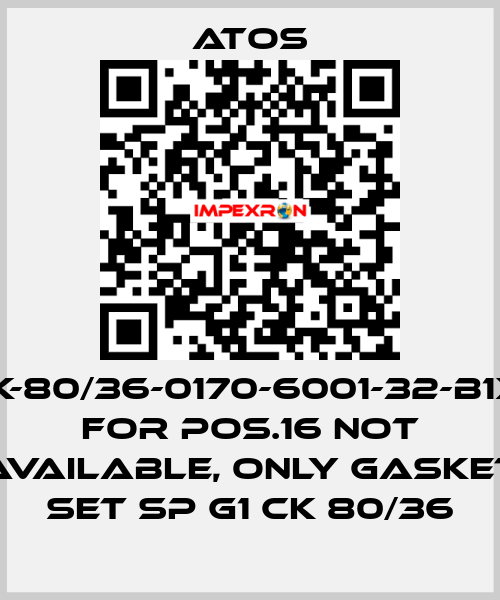 CK-80/36-0170-6001-32-B1X1 for Pos.16 not available, only gasket set SP G1 CK 80/36 Atos