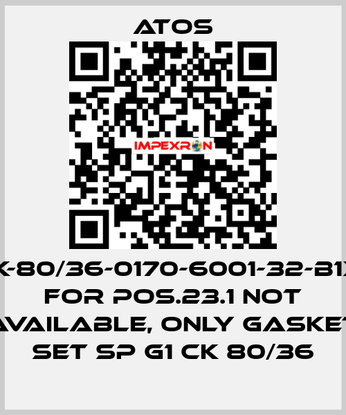 CK-80/36-0170-6001-32-B1X1 for Pos.23.1 not available, only gasket set SP G1 CK 80/36 Atos