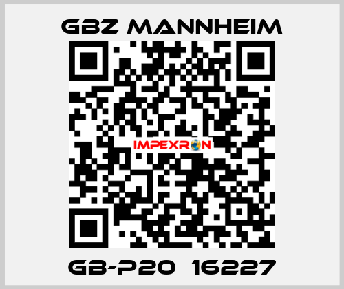 GB-P20  16227 GBZ MANNHEIM