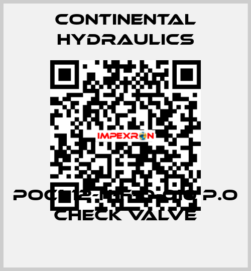 POC1-12-N-F-O-010 P.O CHECK VALVE Continental Hydraulics