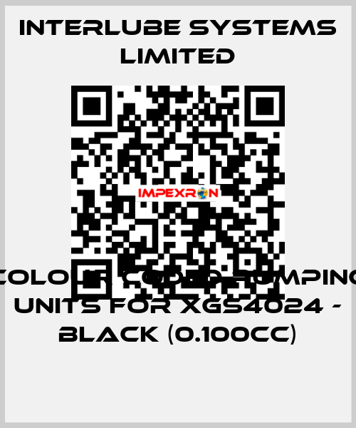 Colour coded pumping units for XGS4024 - Black (0.100cc) Interlube Systems Limited