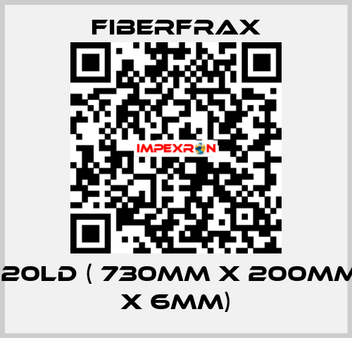 120LD ( 730mm x 200mm x 6mm) Fiberfrax
