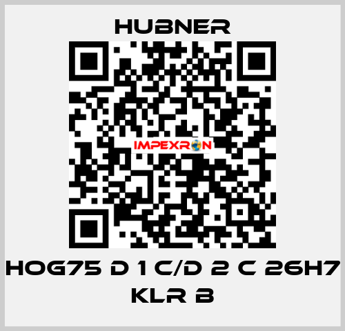 HOG75 D 1 C/D 2 C 26H7 KLR B HUBNER