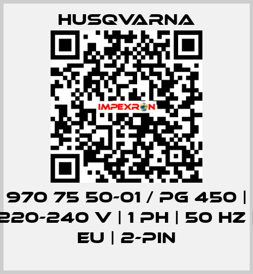 970 75 50-01 / PG 450 | 220-240 V | 1 ph | 50 Hz | EU | 2-pin Husqvarna