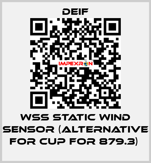 WSS STATIC WIND SENSOR (ALTERNATIVE FOR CUP FOR 879.3)  Deif