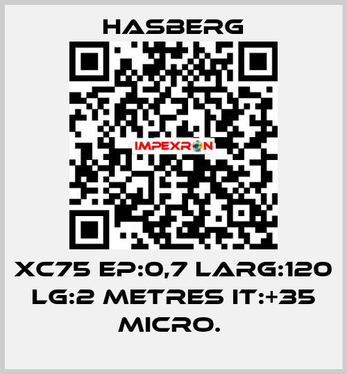 XC75 EP:0,7 LARG:120 LG:2 METRES IT:+35 MICRO.  Hasberg