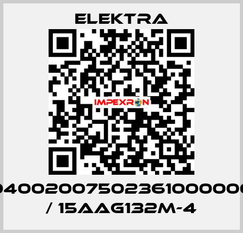 04002007502361000000 / 15AAG132M-4 ELEKTRA