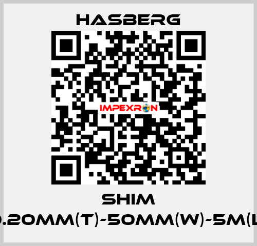 SHIM 0.20MM(T)-50MM(W)-5M(L) Hasberg