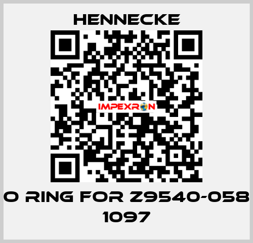 o ring for Z9540-058 1097 Hennecke