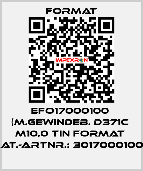EFO17000100  (M.Gewindeb. D371C  M10,0 TiN FORMAT  Kat.-Artnr.: 3017000100)  Format
