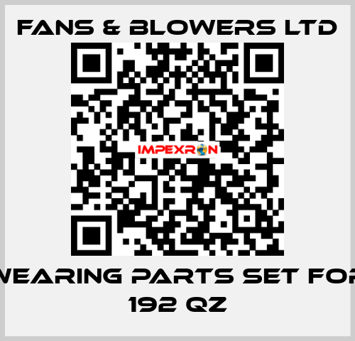 Wearing parts set for 192 QZ Fans & Blowers Ltd