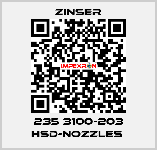 235 3100-203 HSD-nozzles  Zinser