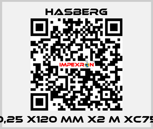 0,25 X120 MM X2 M XC75 Hasberg