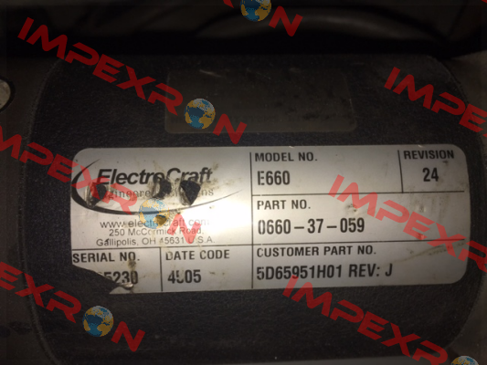 SERVO DRIVER FOR P/N:0660-37-059 MODEL NO:E660 Electro Craft