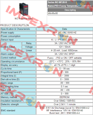 MT-20-R  Fotek