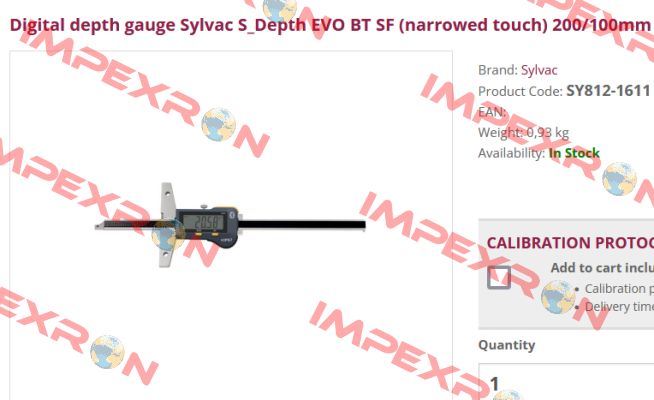 812.1611 (S-Depth EVO BT SF) Sylvac