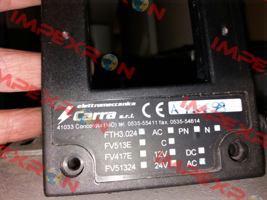 FTH3 024 35 00 old version, new version FTL3024 X.M.A. ELETTROMECCANICA CARRA