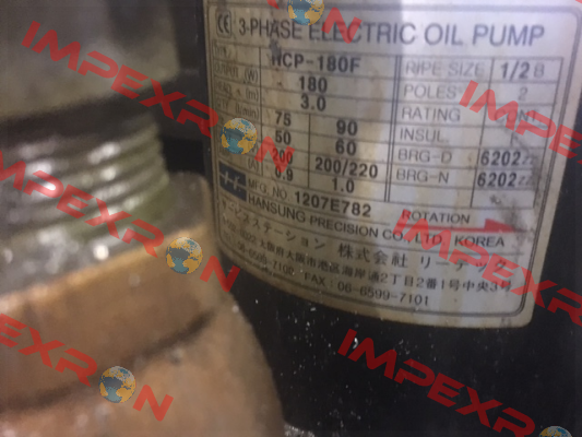 HS NO. 8413.70-9020  Hansung Precision