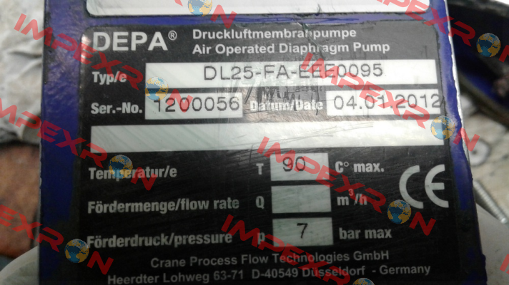 P/N: DSK-25-40-AIR  Depa Pumps