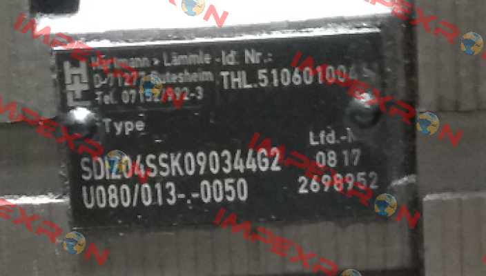 Typ: SDIZ04SSK090344G2U080/013-0050 Hartmann-Lammle
