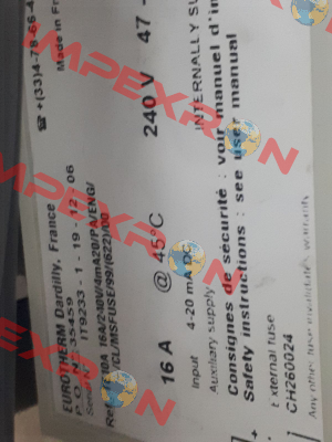 TE10A/16A/240V/4mA20/PA/ENG/-/CL/MSFUSE/99/(622)/00 obsolete/replacement EFIT/16A/240V/4MA20/PA/ENG/SELF/CL/FUSE/-/ Eurotherm