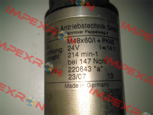 M48x60/I+PK42  Kaehlig Antriebstechnik