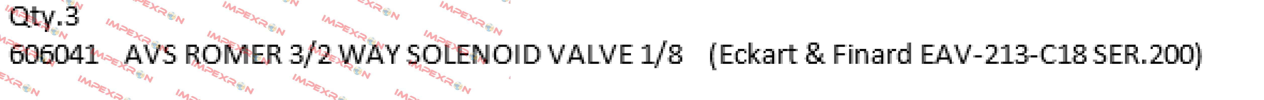 P/N: 606041 Type: EAV-213-C18-1/8F-00 Avs Römer