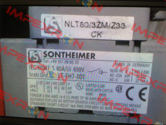 NLT80/3ZM/Z33 Sontheimer