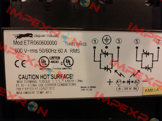 ETR060600000 Jaguar Industri Ltd (formerly product of Ero Electronic)