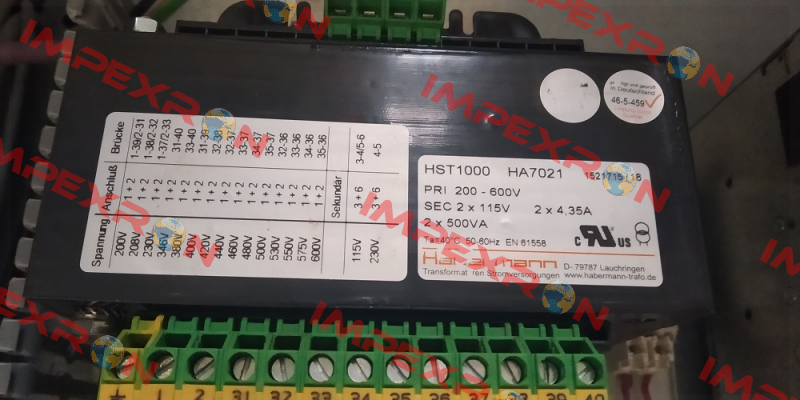 P/N: HA7021 Type: HST 1000 HABERMANN