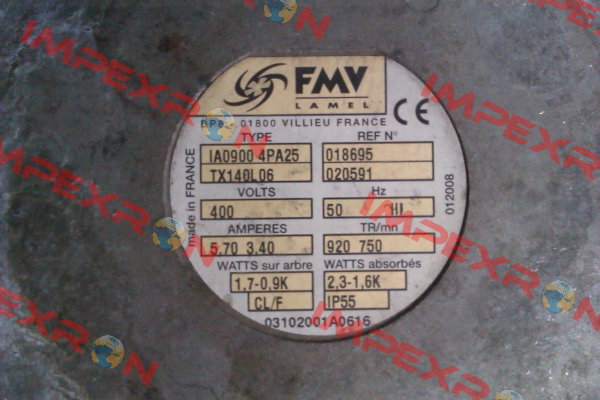 IA0900 4PA25 TX140L06 400V50HZ # 5001018695 FMV-Lamel (now Ziehl Abegg)