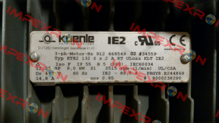 KTE2 132 SX2A KT ULcsa KLT IE2 Küenle