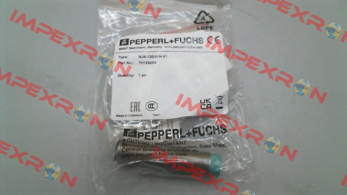 P/N: 70133253, Type: NJ4-12GM-N-V1 Pepperl-Fuchs