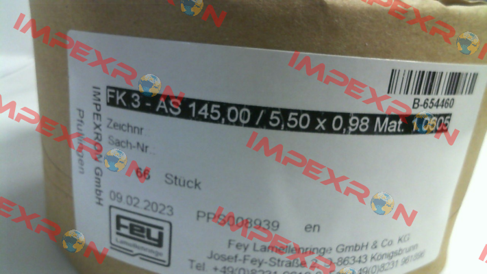 FK 3 - AS 145,00 / 5,50 x 0,98 Mat. 1.0605 Fey
