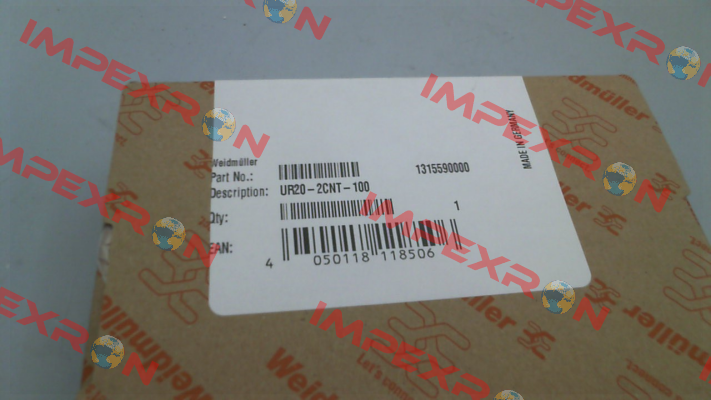 P/N: 1315590000, Type: UR20-2CNT-100 Weidmüller